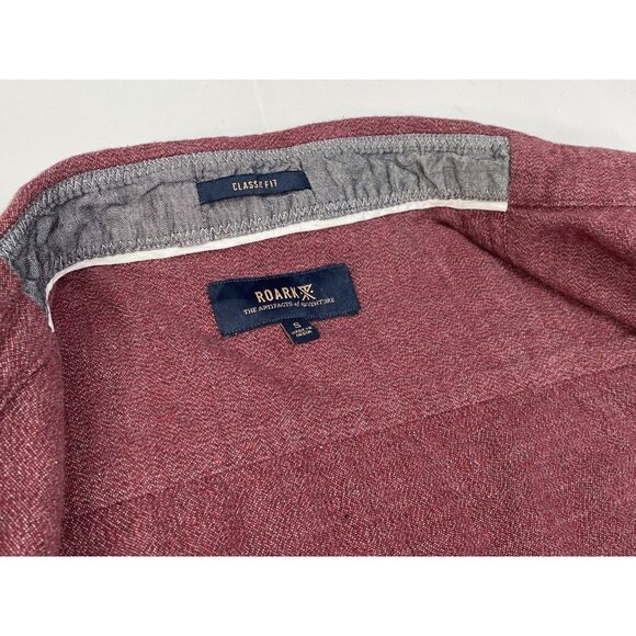 Roark Revival Ritual Button Up Shirt Men's S Heather Burgundy Long Sleeve - Picture 6 of 16
